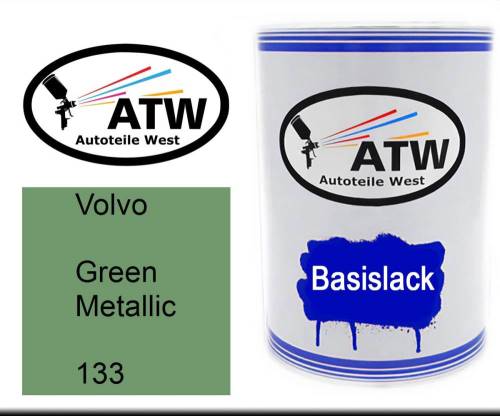 Volvo, Green Metallic, 133: 500ml Lackdose, von ATW Autoteile West.